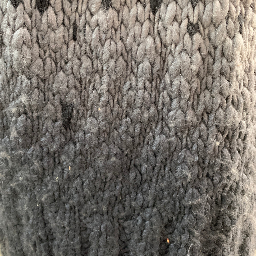 STELLA McCARTNEY Size S Black Grey Wool Silk Ombre Chunky Knit Zip Up Coat