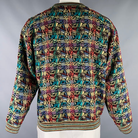 JHANE BARNES Size L Multi Color Abstract Wool Polyester Crew Neck Pullover
