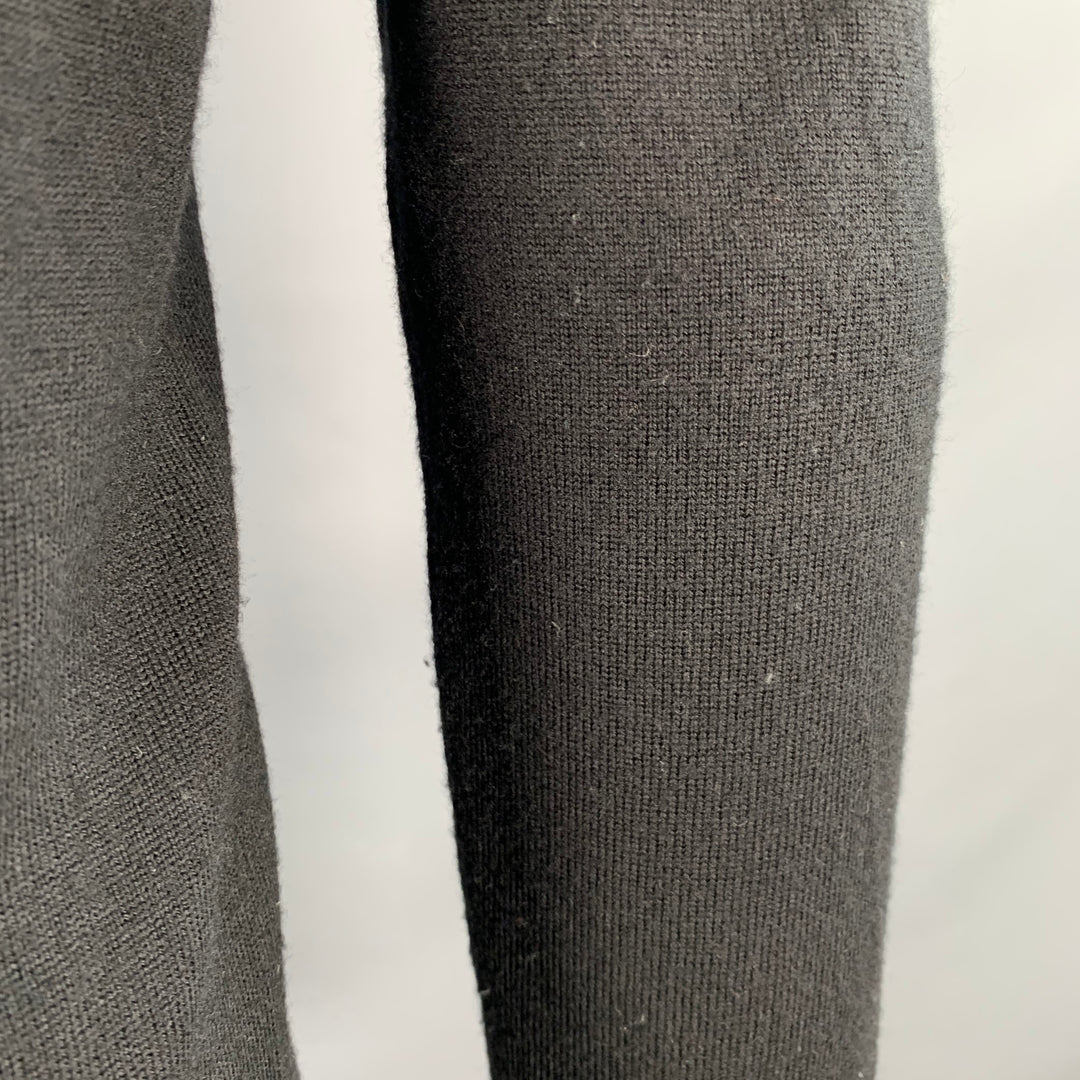 BURBERRY BRIT Size S Black Multi Color Check Contrast Trim Merino Wool 1/4 Zip Pullover