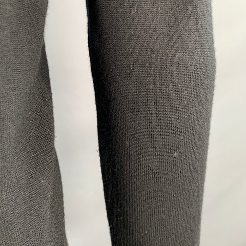 BURBERRY BRIT Size S Black Multi Color Check Contrast Trim Merino Wool 1/4 Zip Pullover