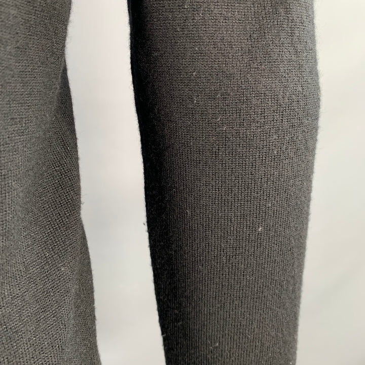 BURBERRY BRIT Size S Black Multi Color Check Contrast Trim Merino Wool 1/4 Zip Pullover