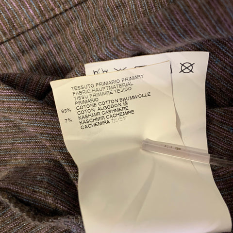 MAISON MARTIN MARGIELA Size XL Brown Purple Micro Stripe Henley Pullover