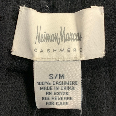 NEIMAN MARCUS Black Sequin Knit Cashmere Scarf Shawl