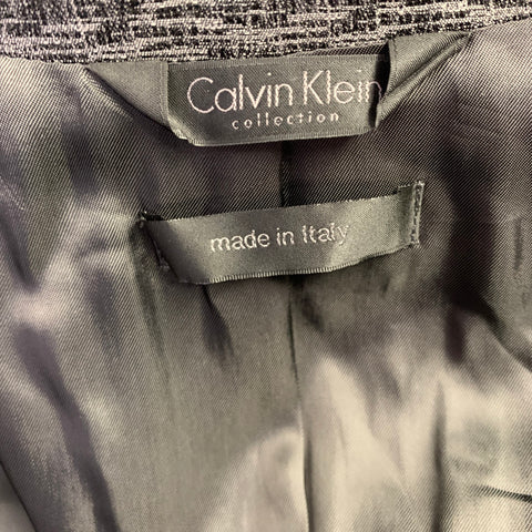 CALVIN KLEIN COLLECTION Chest Size 38 Grey Jacquard Wool Silk Sport Coat