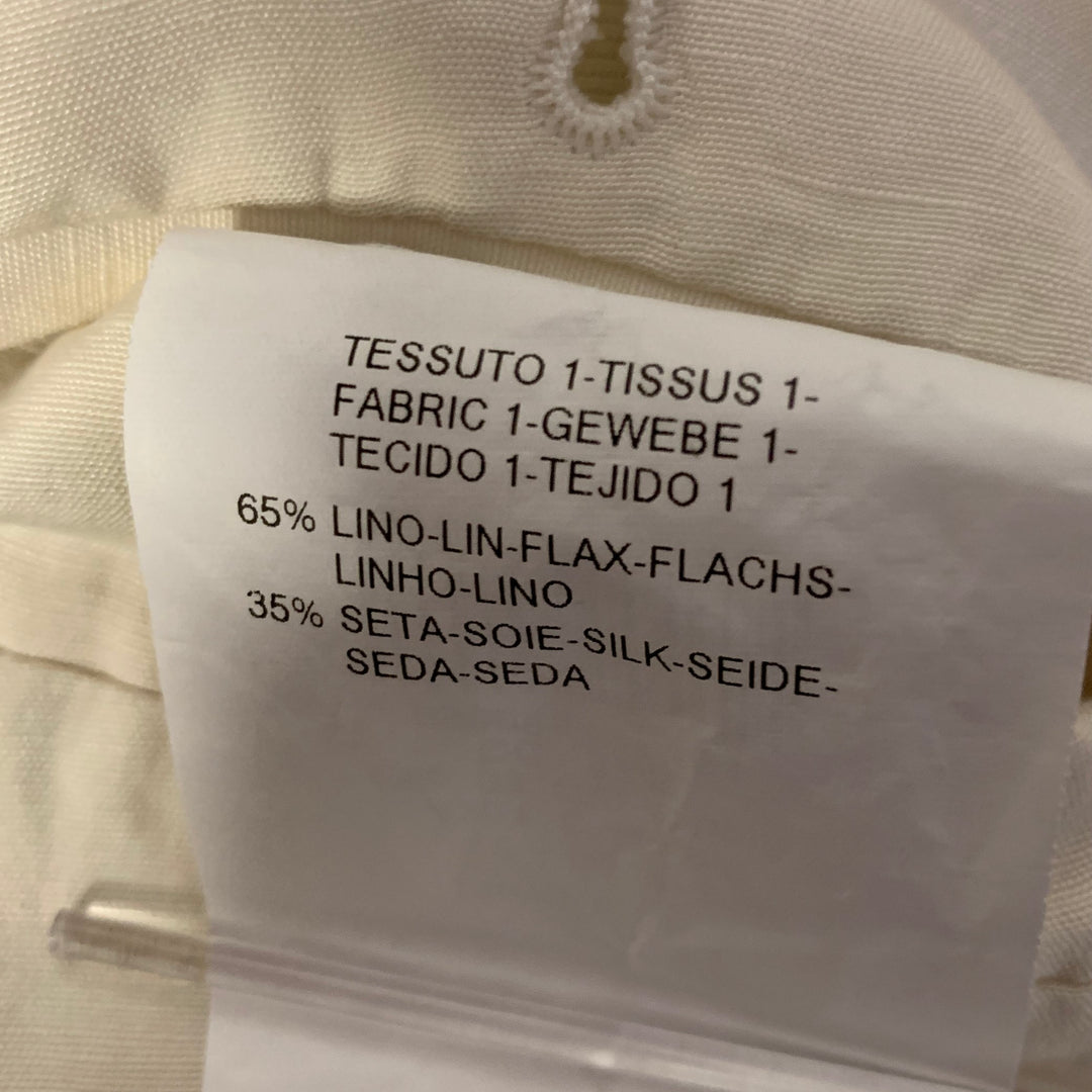 ARMANI COLLEZIONI Size 38 Cream Linen Silk Relaxed Fit Casual Pants