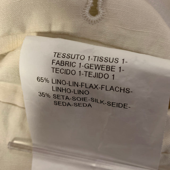 ARMANI COLLEZIONI Size 38 Cream Linen Silk Relaxed Fit Casual Pants