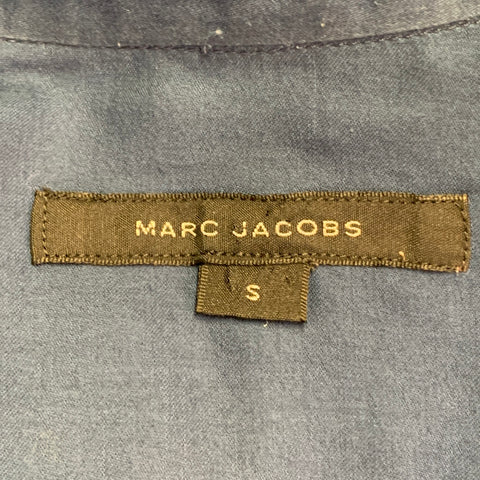 MARC JACOBS Taille S Chemise en Coton Bleu Marine à Col Classique et Manches Longues Boutonnée