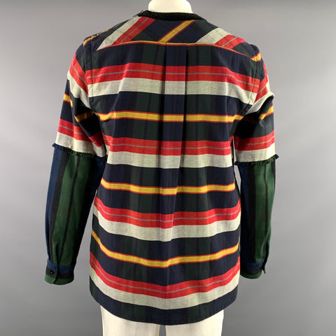 SACAI Size L Multi Color Mixed Fabrics Cotton rayon Crew Neck Pullover