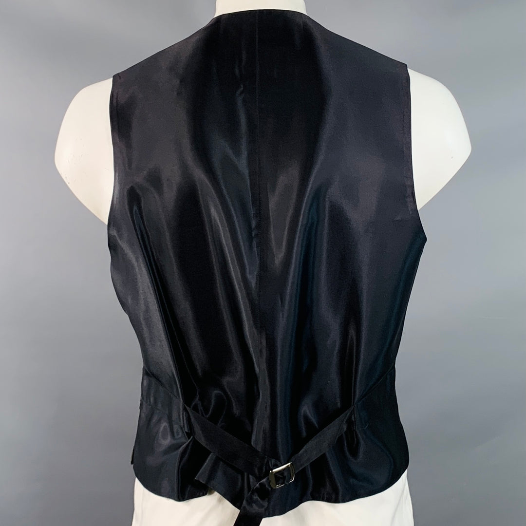 FAVOURBROOK Size 44 Brown Black Brocade Jacquard Rayon Blend Formal Vest