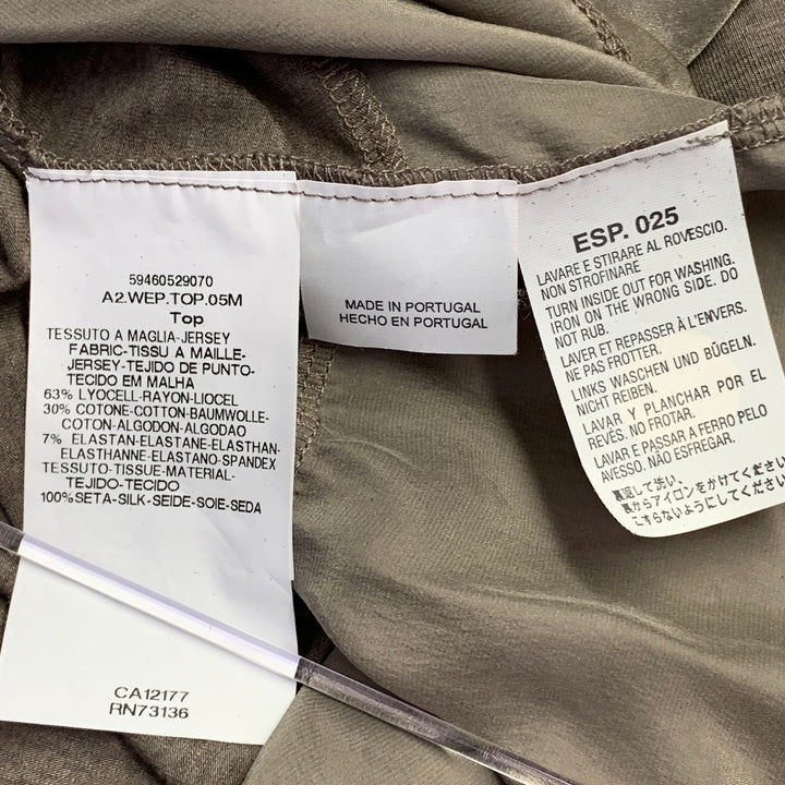 MAX MARA Size S Brown Cotton Blend Short Sleeve Casual Top