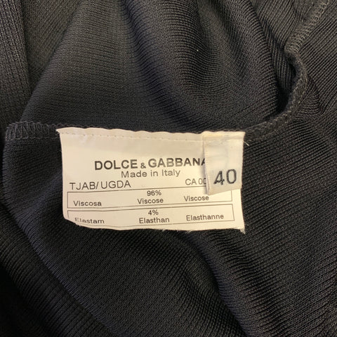DOLCE & GABBANA Size 4 Black Orange Viscose Blend Rhinestones Tank Casual Top