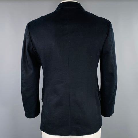 ISSEY MIYAKE Size L Black Twill Cotton Single Breasted Jacket
