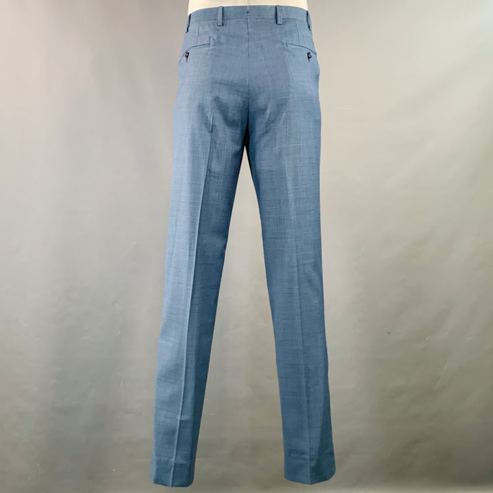 SARTORIO Size 44 Regular Blue Wool Notch Lapel Suit