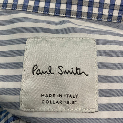 PAUL SMITH Size M Blue White Gingham Cotton Long Sleeve Shirt