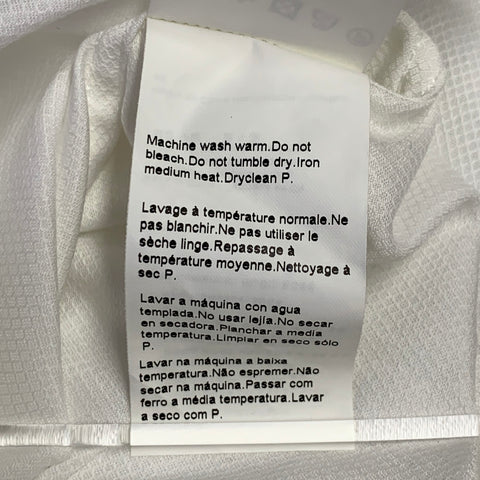 HUGO BOSS Size M White Textured Cotton Tuxedo French Cuffs Long Sleeve Shirt