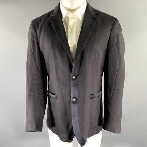 JOHN VARVATOS Size 40 Grey Linen Blend Sport Coat