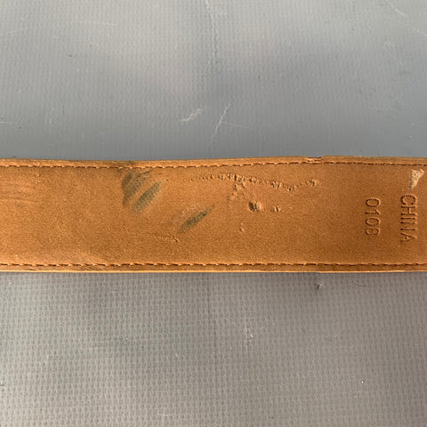 NEIMAN MARCUS Size 32 Camel Silver Leather Belt