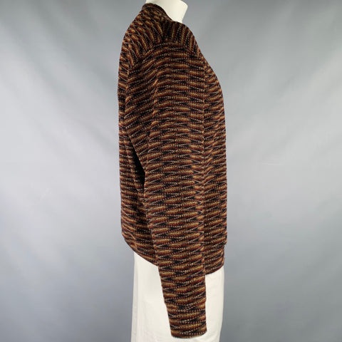 JHANE BARNES Size XL Black Burgundy Stripe Wool Blend Pullover