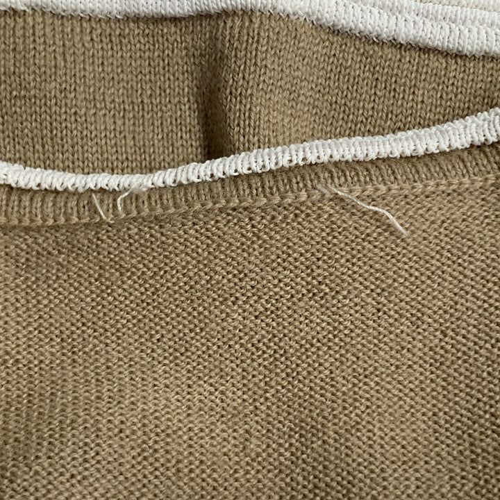 GIORGIO ARMANI Size S Beige White Merino Wool Blend Textured Stripe Sleeveless Casual Top