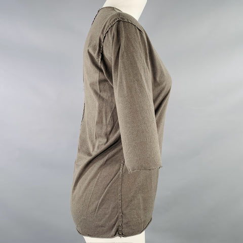 ATTACHMENT Size S Grey Charcoal Cotton Blend 3/4 Sleeves Casual Top