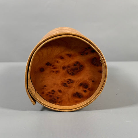 VINTAGE Tan Silver Textured Watch case Leather Goods