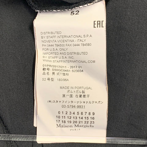 MAISON MARTIN MARGIELA Size 42 Black Cotton Crew Neck T-shirt