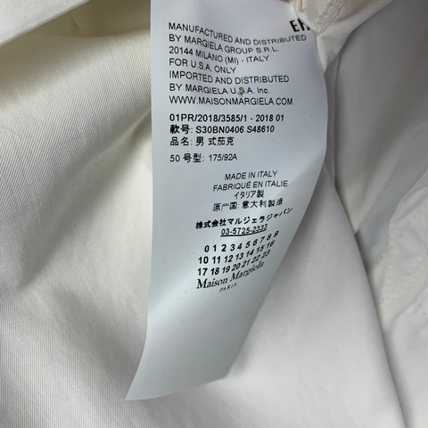 MAISON MARGIELA Size 40 White Cotton Notch Lapel Sport Coat