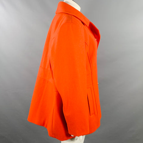 MICHAEL by MICHAEL KORS Size 2X Orange Wool Blend Double Breasted Coat