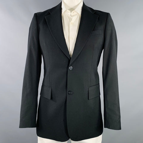 Veste de sport J.LINDEBERG, taille 42, en laine noire avec revers cranté