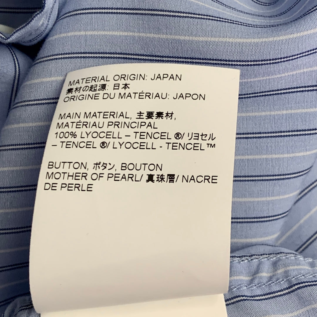 OUR LEGACY Size S Above Blue Stripe Tencel Oversized One Pocket Long Sleeve Shirt