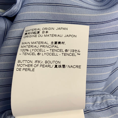 OUR LEGACY Size S Above Blue Stripe Tencel Oversized One Pocket Long Sleeve Shirt