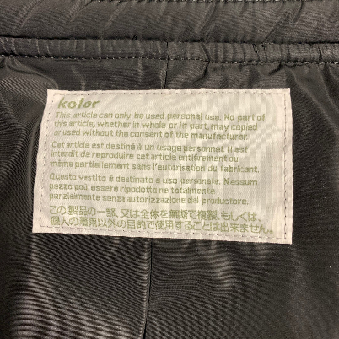 KOLOR Size L Navy Cotton Velvet Beaded Patch Jacket