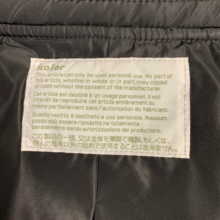 KOLOR Size L Navy Cotton Velvet Beaded Patch Jacket