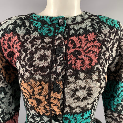 MISSONI Size S Grey Teal Wool Blend Floral Mid Calf Set