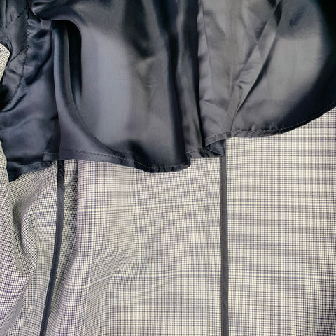 Costume VALENTINO Taille 38 Laine à Carreaux Bleu Gris Col Cranté
