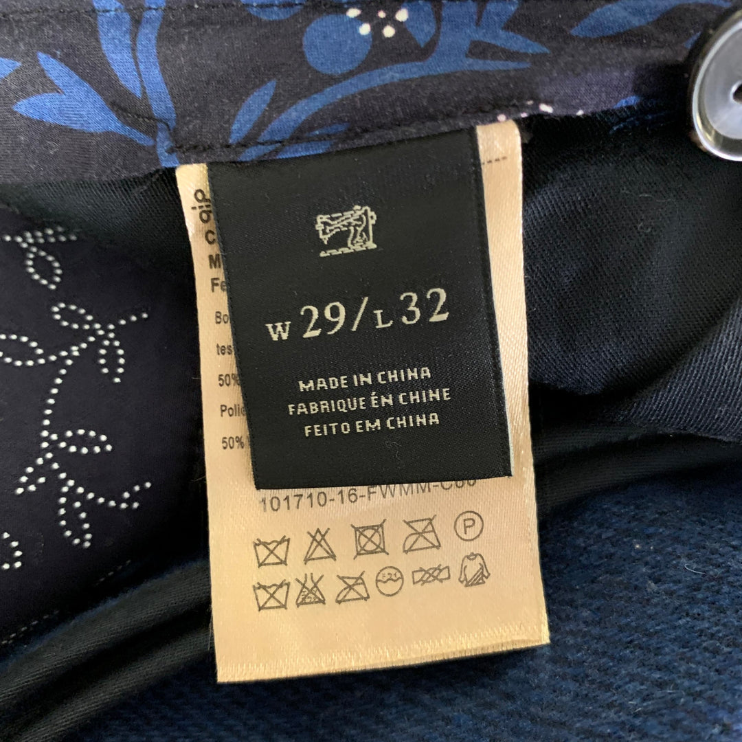 SCOTCH AND SODA Size 38 Navy Speckled Wool Blend Peak Lapel Suit