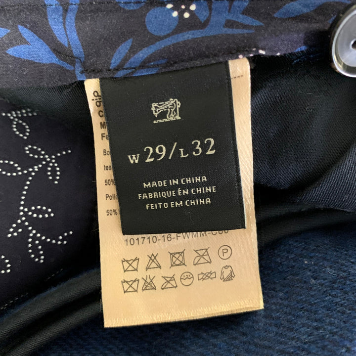 SCOTCH AND SODA Size 38 Navy Speckled Wool Blend Peak Lapel Suit