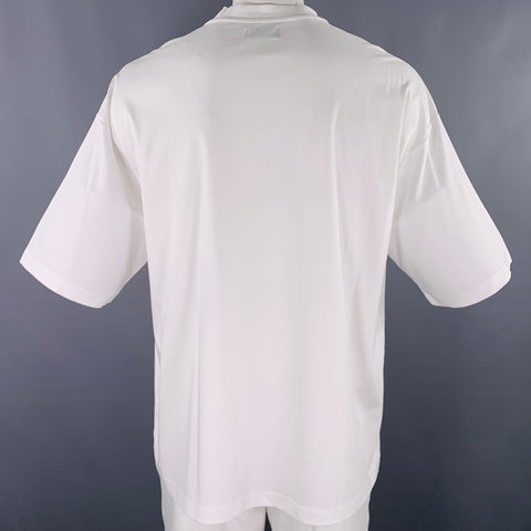 A.4.B Size L White Cotton Blend Oversized T-Shirt