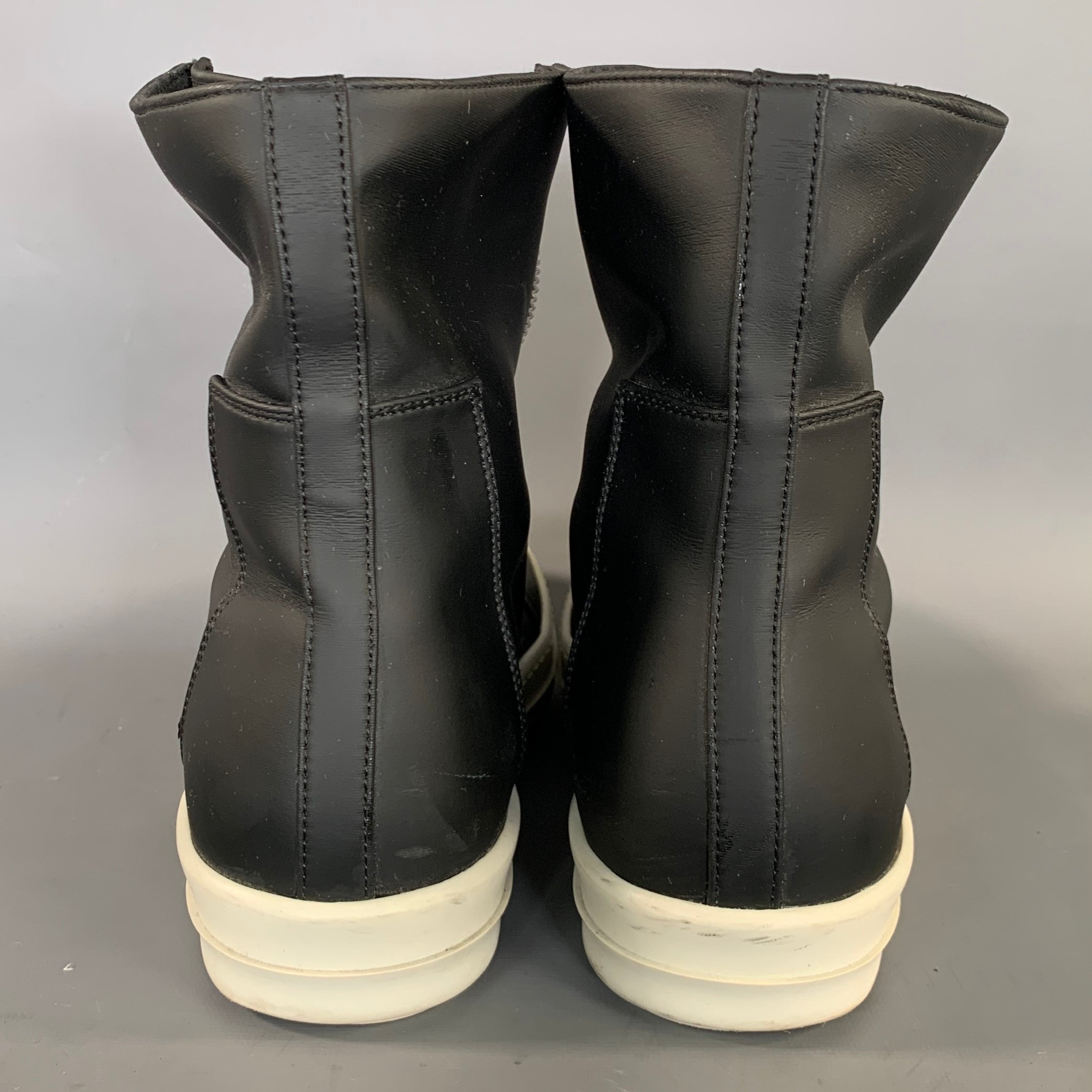 DRKSHDW Size 9 Black White Leather Zip Up Boots – Sui Generis