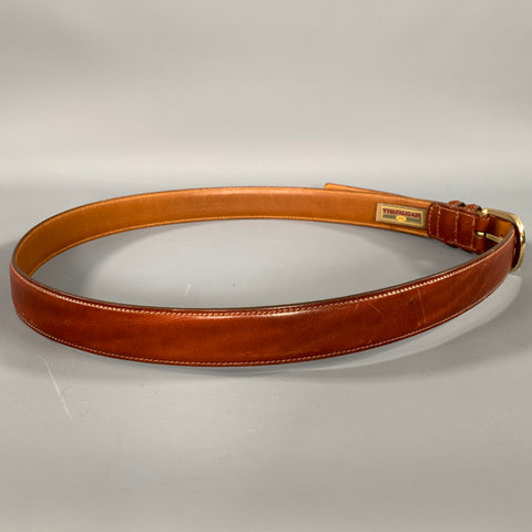 TRAFALGAR Size 38 Brown Mahagony Crackled Leather Belt