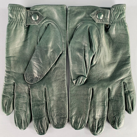 MARC JACOBS Size M Forest Green Leather Gloves