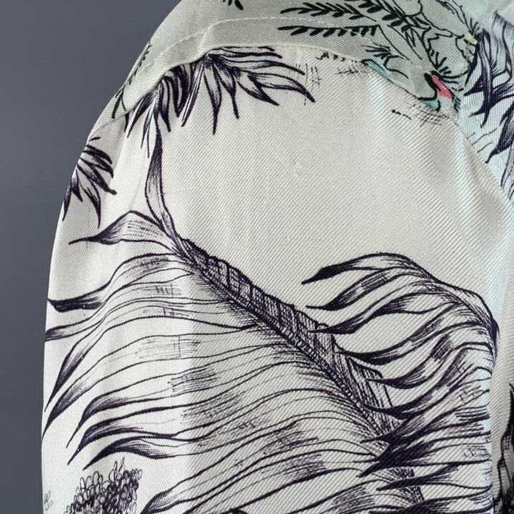 ZADIG & VOLTAIRE Size M Multi Color Silk Leopards Butterflies Print Button Up Shirt