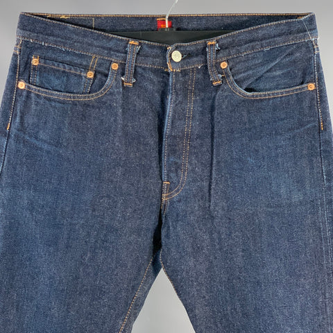 RESOLUTE Size 34 710 Indigo Twill Cotton Denim Straight Selvedge Jeans
