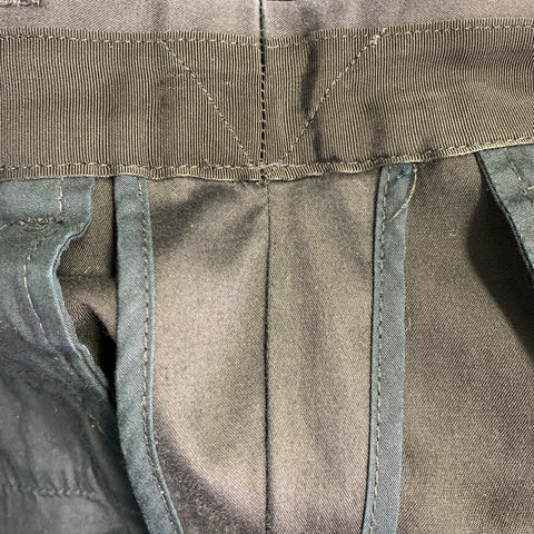 LANVIN Size 32 Black Cotton Blend Ankle Zip Flat Front Dress Pants