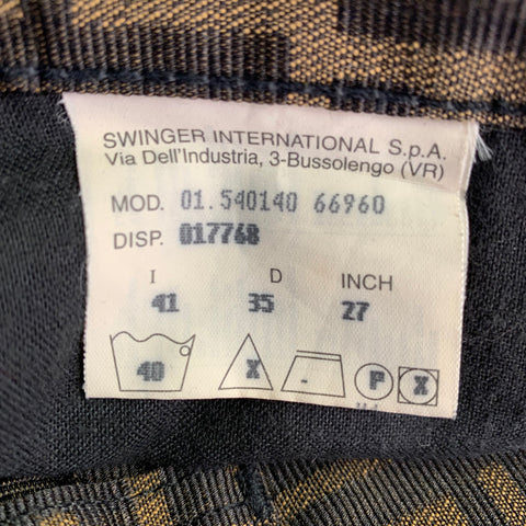 FENDI Size XS Brown Black Polyester Cotton Zucca Monogram High Waisted Jeans