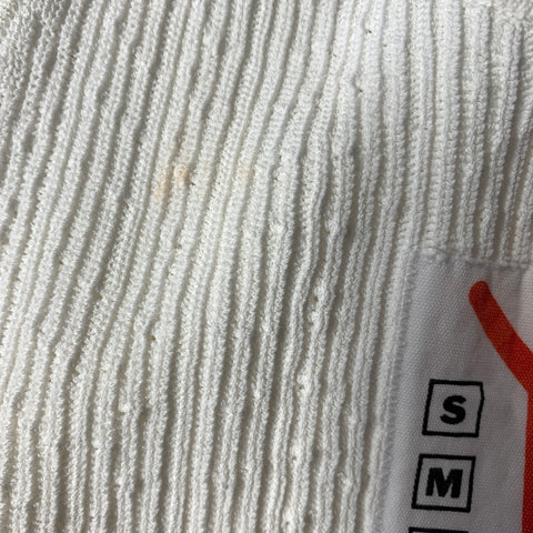 WALTER VAN BEIRENDONCK Size XL White Textured Viscose  Nylon Tank Top