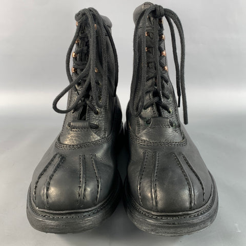 TED BAKER Size 11 Black Solid Leather Comando Sole Boots
