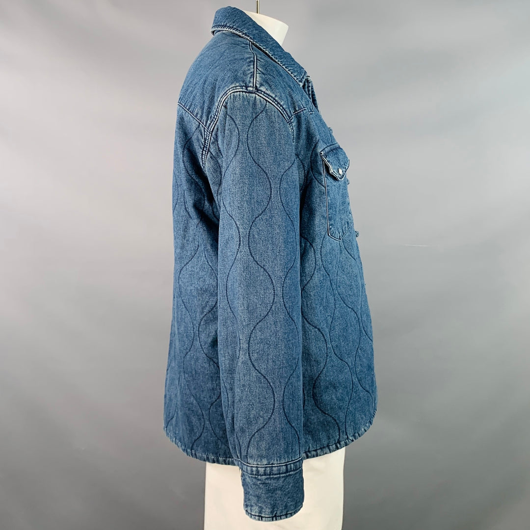 LEVI STRAUSS x CLOT Size L Blue Quilted Cotton Denim Toggle Closure Jacket