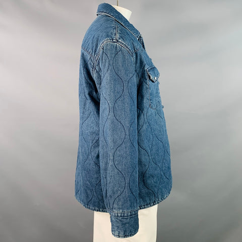 LEVI STRAUSS x CLOT Size L Blue Quilted Cotton Denim Toggle Closure Jacket