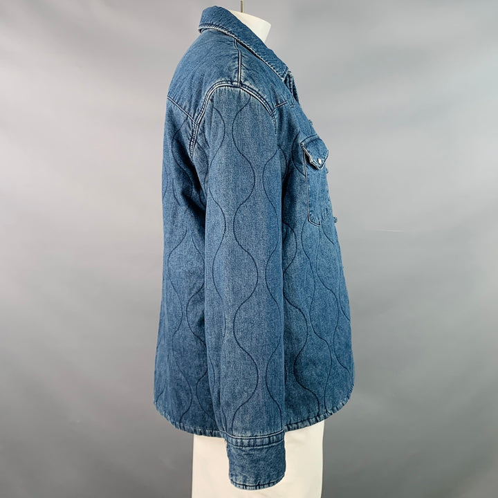 LEVI STRAUSS x CLOT Size L Blue Quilted Cotton Denim Toggle Closure Jacket